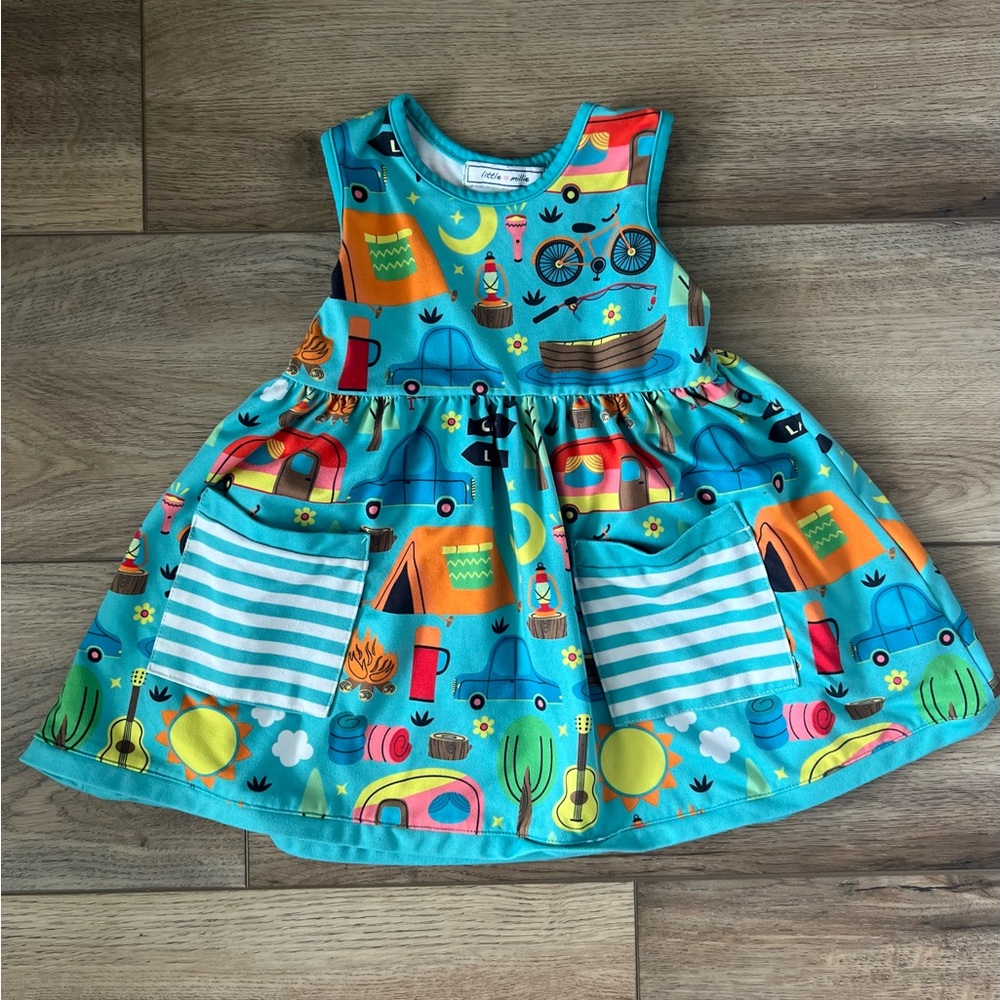 Little Millie 12M Baby Dress – Camper Print, Boutique Style
